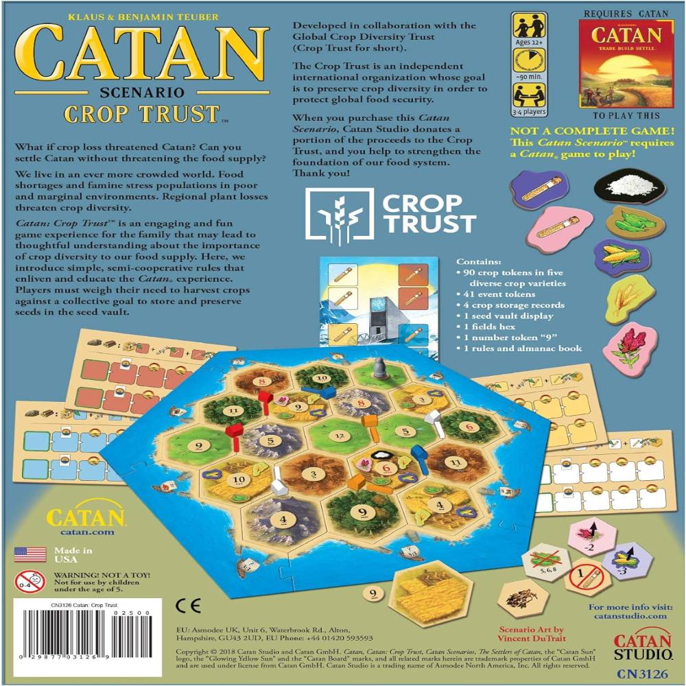 CATAN SCENARIO CROP TRUST SECURING OUR FOOD FOREVER BOARD GAME BOX BACK