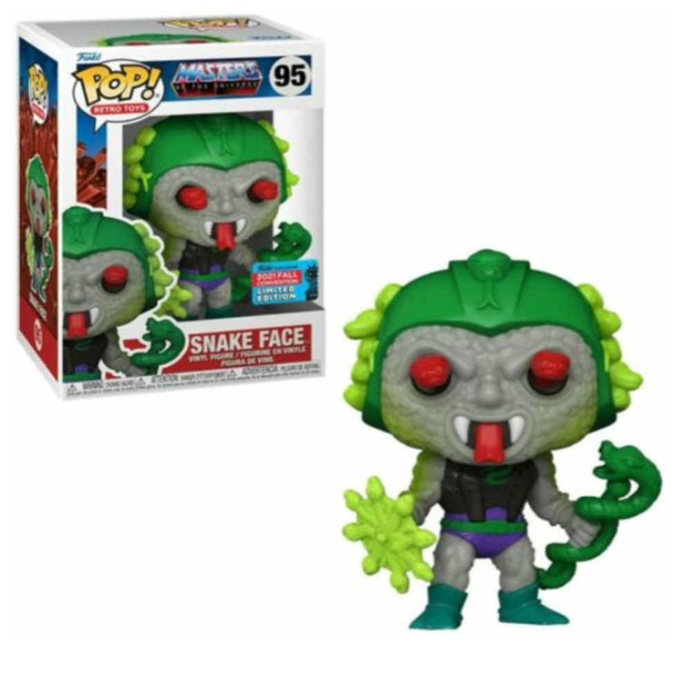 Funko POP! Master of The Universe Snake Face #95 Shared Sticker 2021 Exclusive Fall Convention Figure Motu