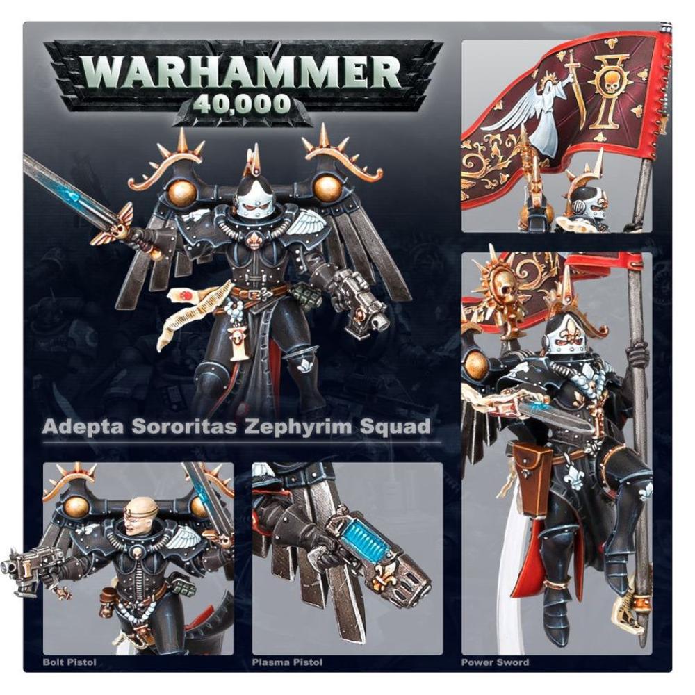 WARHAMMER 40k ADEPTA SORORITAS SERAPHIM SQUAD PAINTED