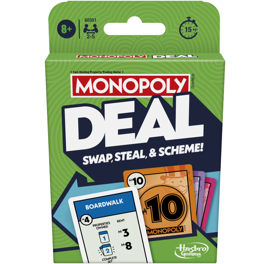 monopoly deal swap steal scheme hasbro card game