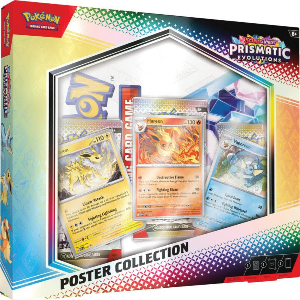 pokemon prismatic evolutions poster collection vaporeon flareon jolteon