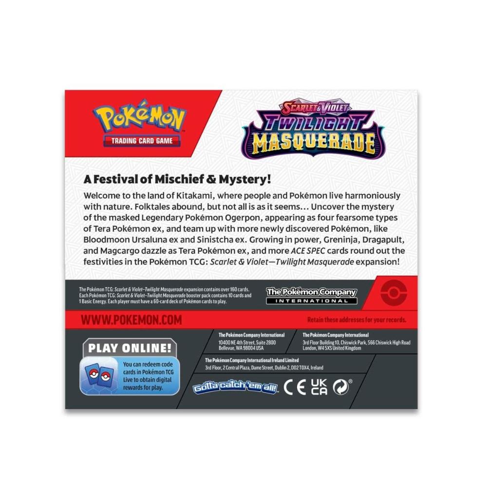 Pokemon trainer scarlet violet rare twilight masquerade booster box back