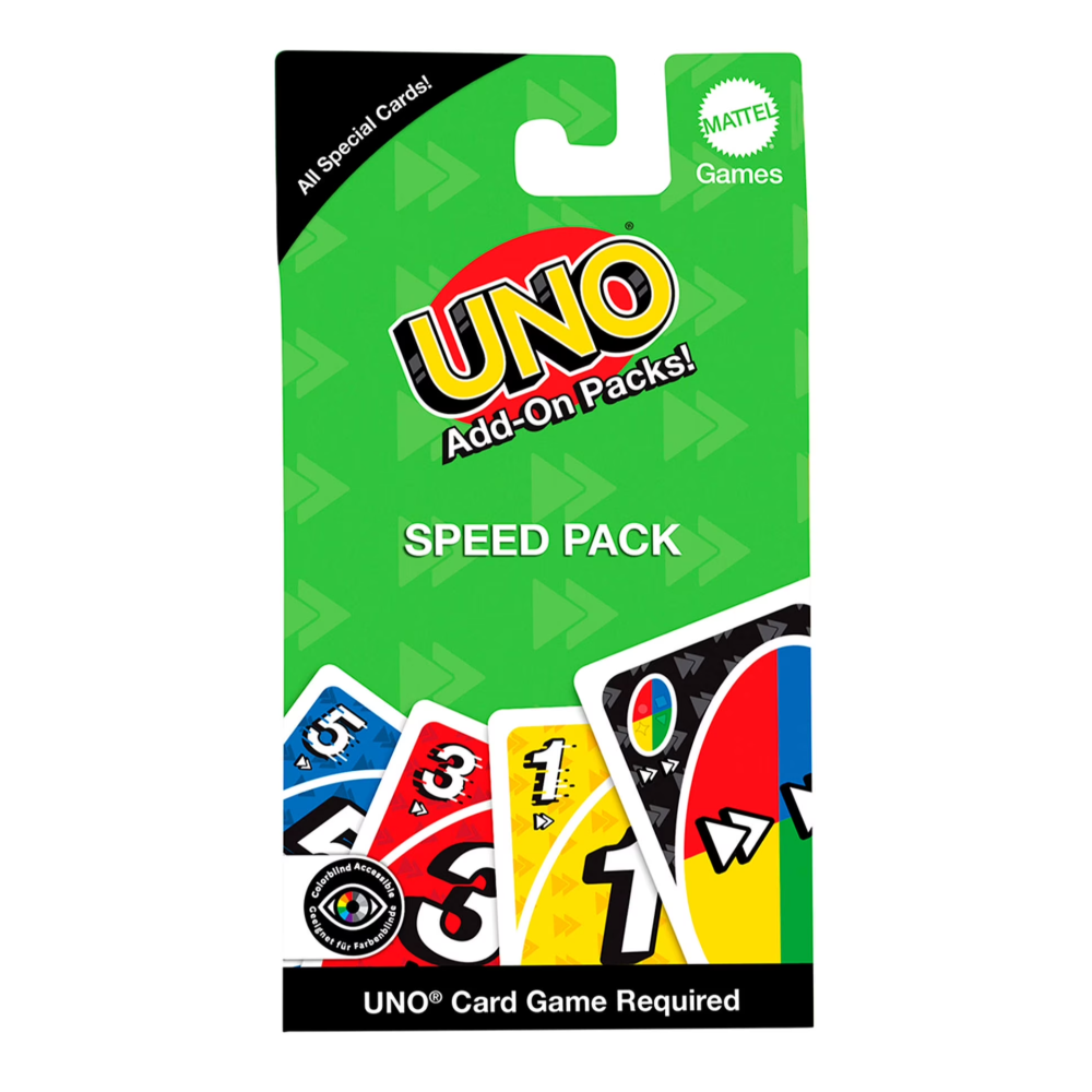 uno add on packs speed expansion mattel games
