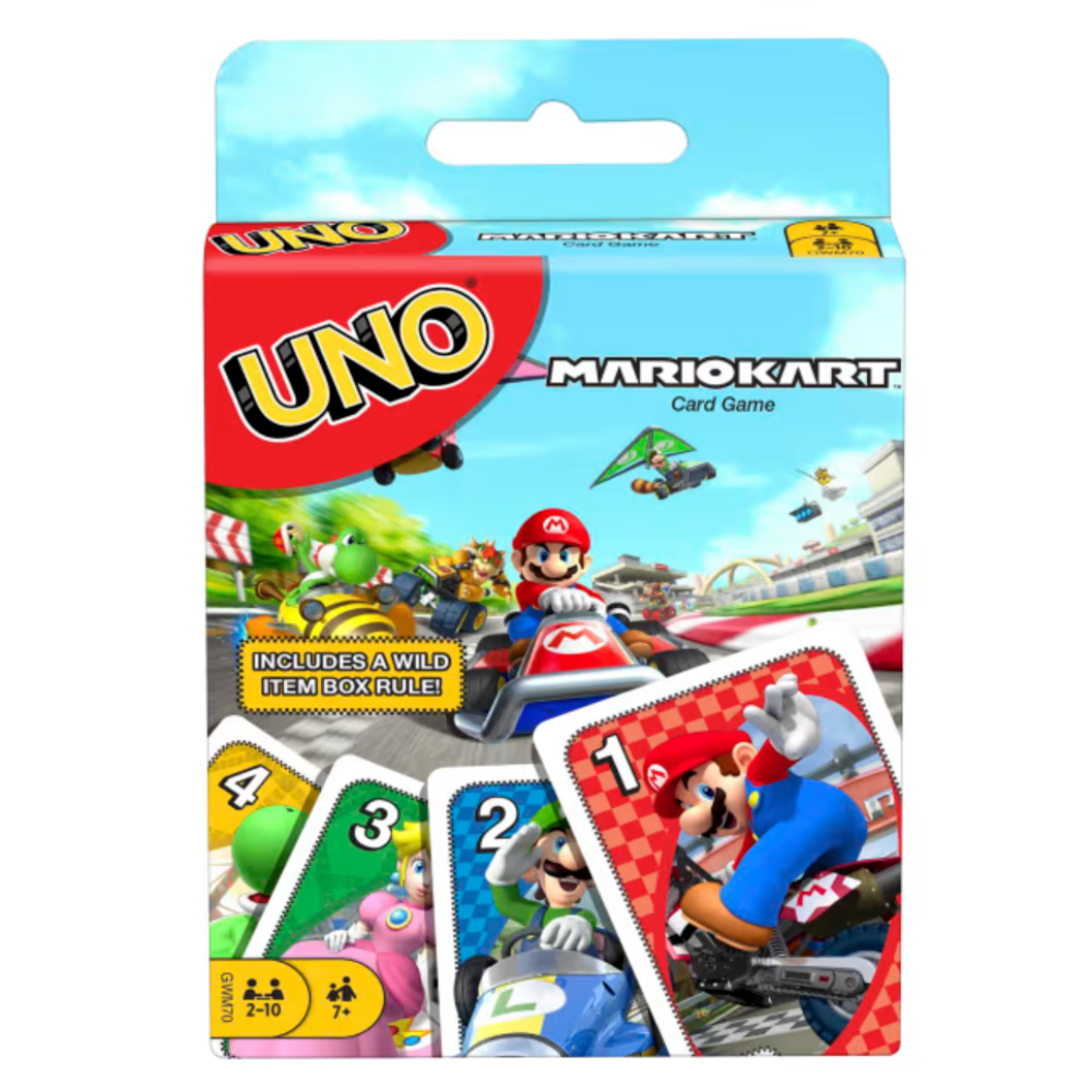 uno mariokart mario kart card game wild item box
