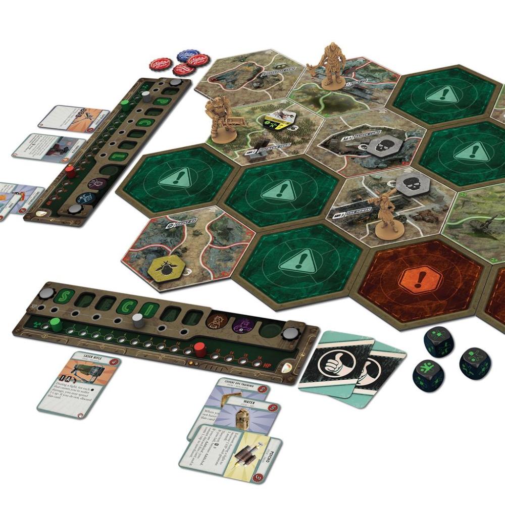 FALLOUT A POST NUCLEAR BOARD GAME FOR 1 TO 4 PLAYERS BOX CONTENTS