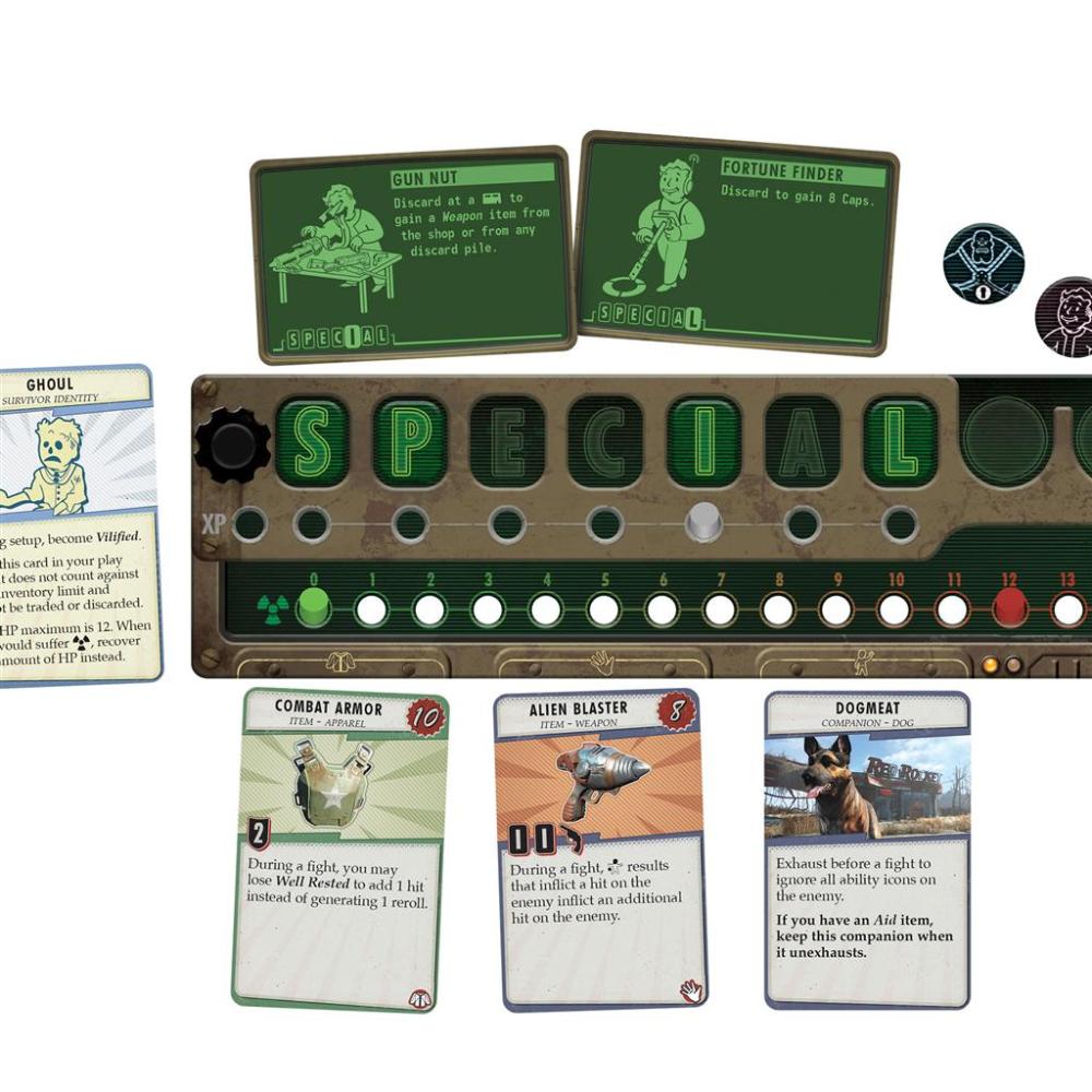 FALLOUT A POST NUCLEAR BOARD GAME FOR 1 TO 4 PLAYERS BOX CONTENTS 2