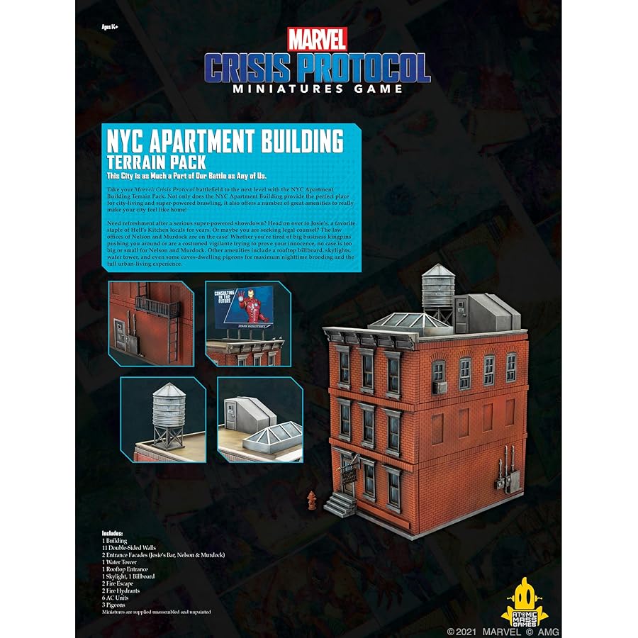 Marvel Crisis Protocol NYC Apartment Building Terrain Pack