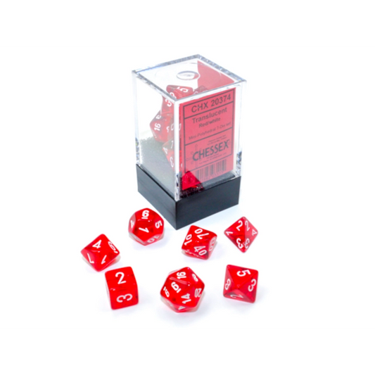 chessex mini translucent red white