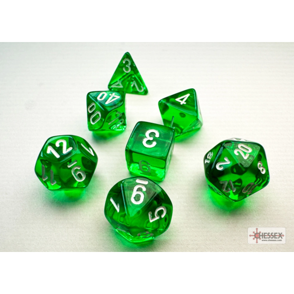chessex mini translucent green white