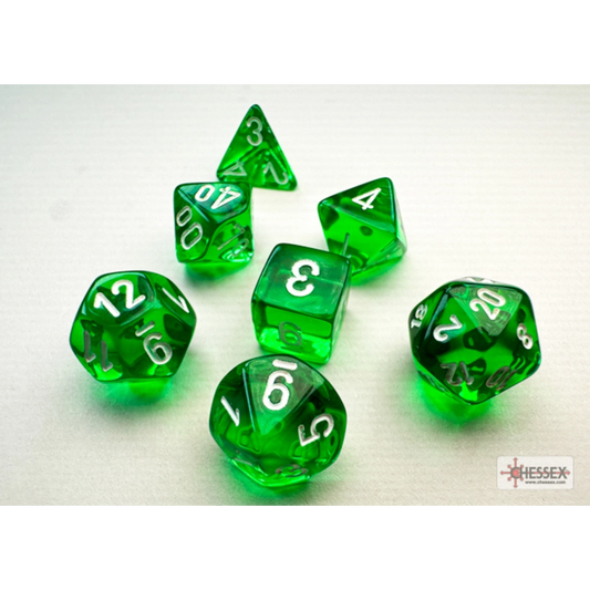 chessex mini translucent green white
