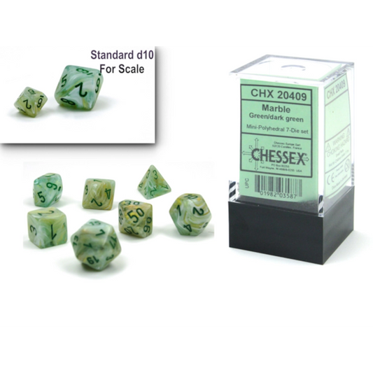 chessex mini marble green dark