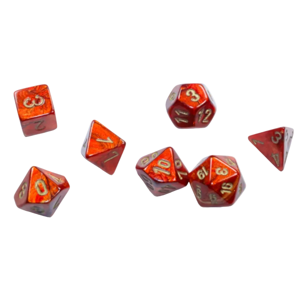 chessex mini scarab scarlet gold