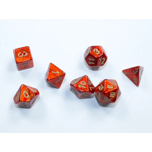 chessex mini scarab scarlet gold