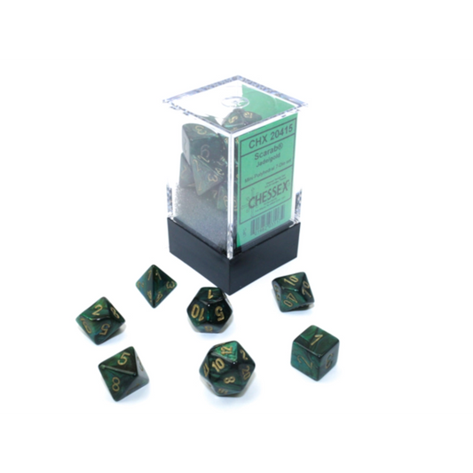 chessex mini scarab jade gold