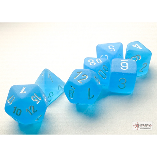 chessex mini frosted caribbean blue white