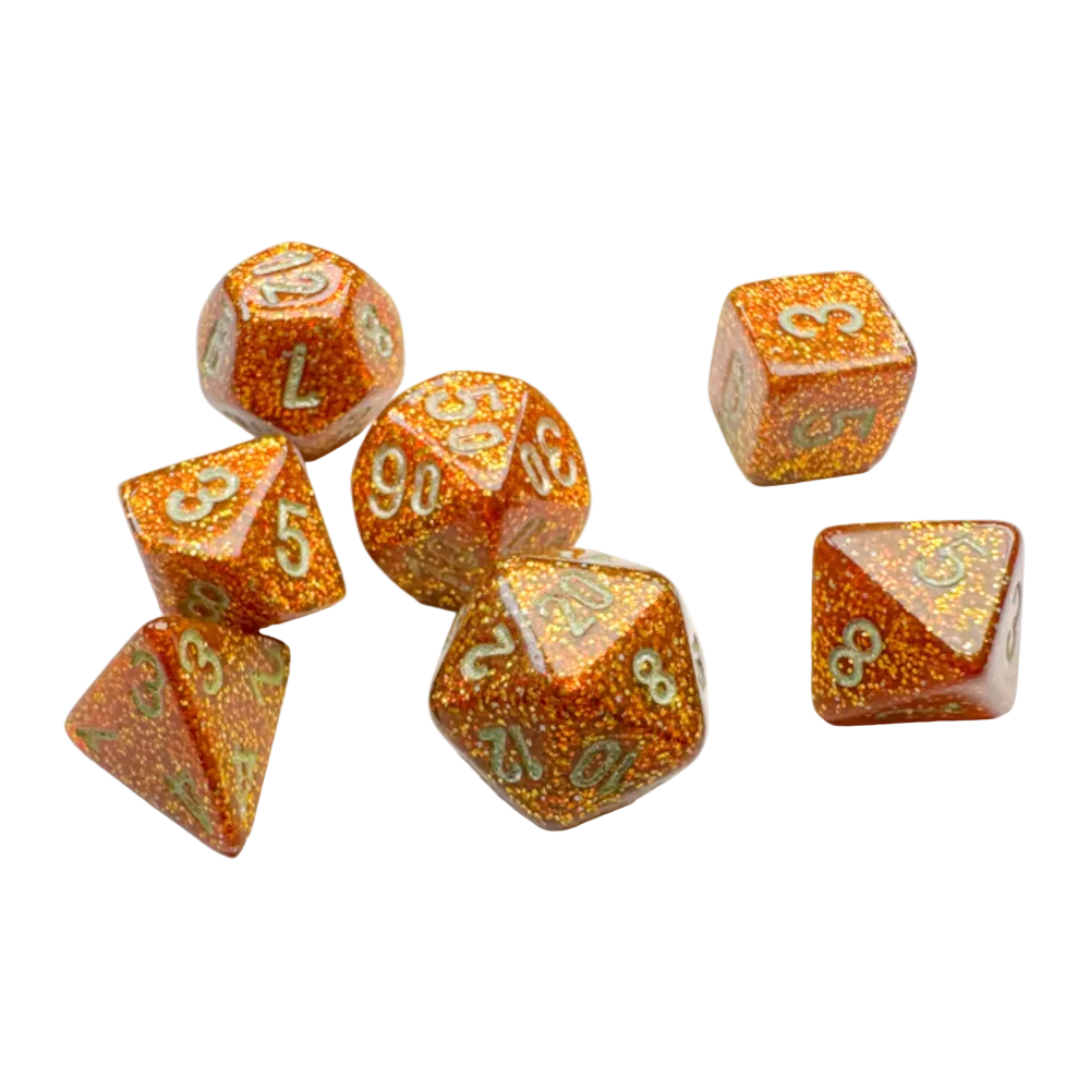chessex mini glitter gold silver