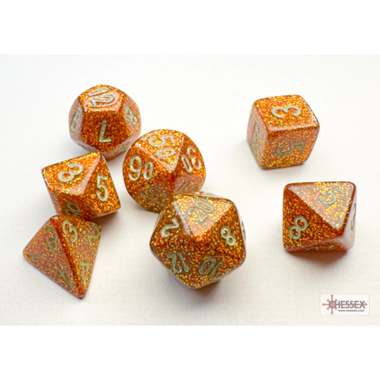 chessex mini glitter gold silver