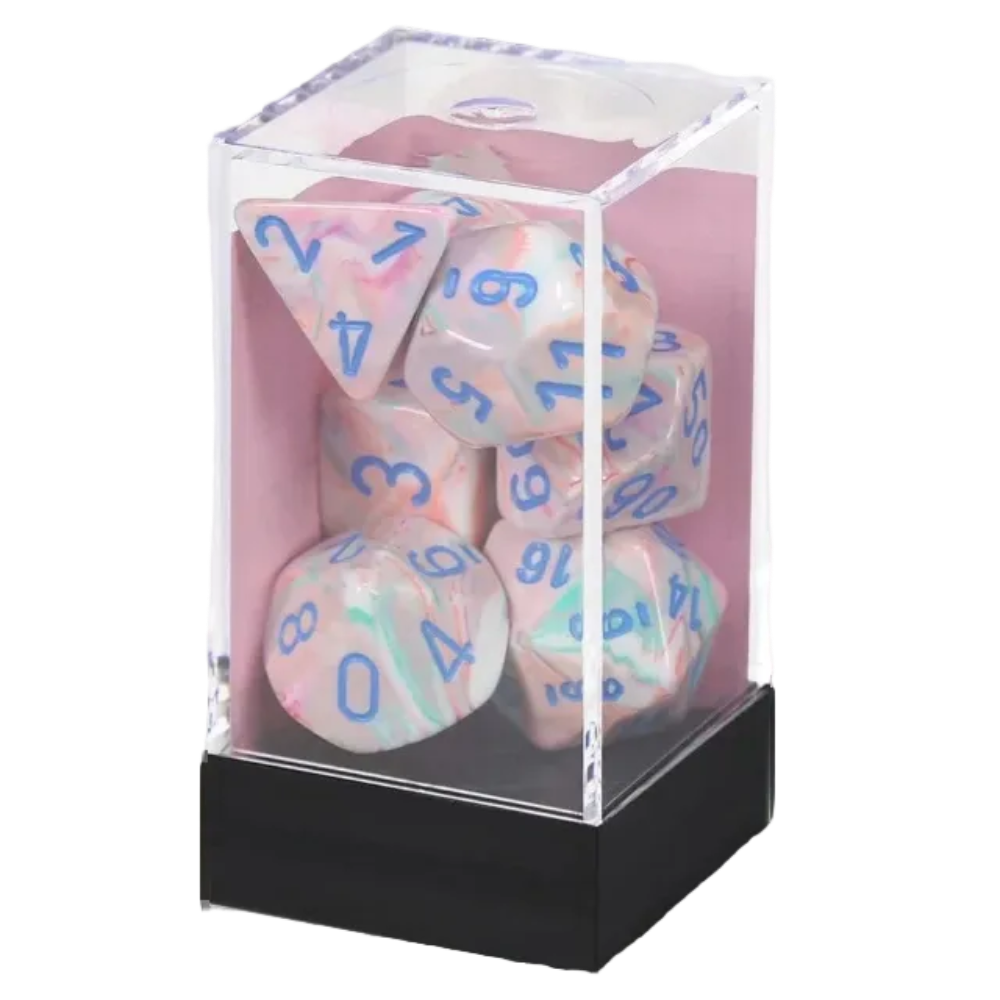 chessex dice pop art blue mini hedral