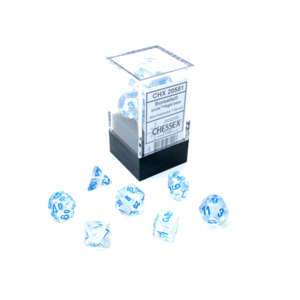 chessex mini borealis icicle light blue