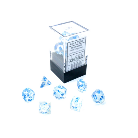 chessex mini borealis icicle light blue