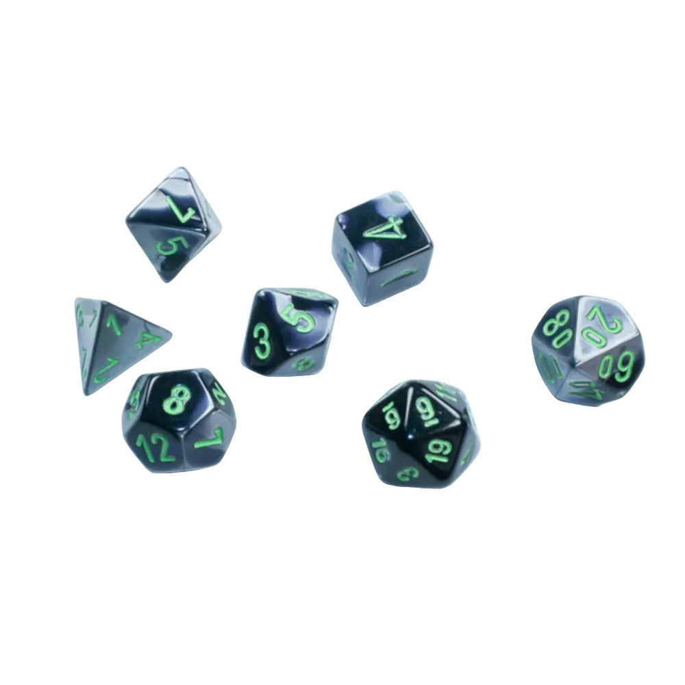 chessex mini gemini black grey green