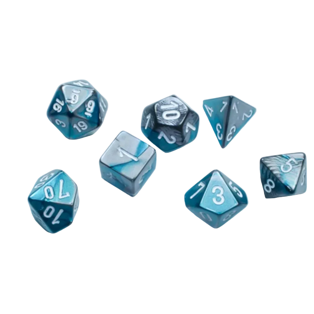 chessex mini gemini steel teal white