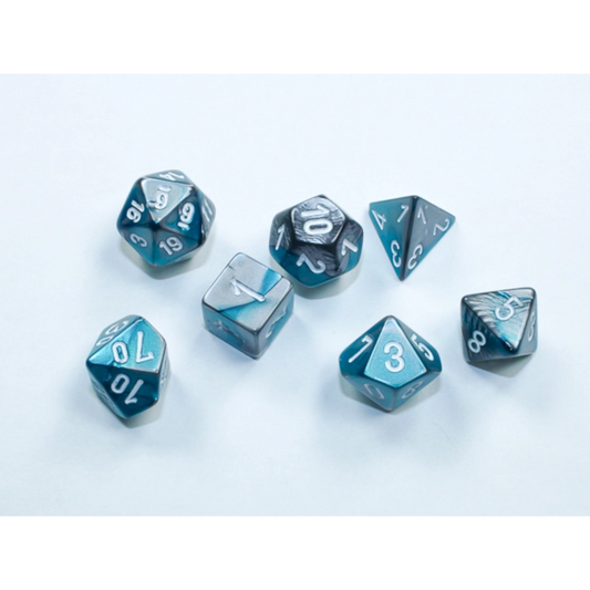 chessex mini gemini steel teal white