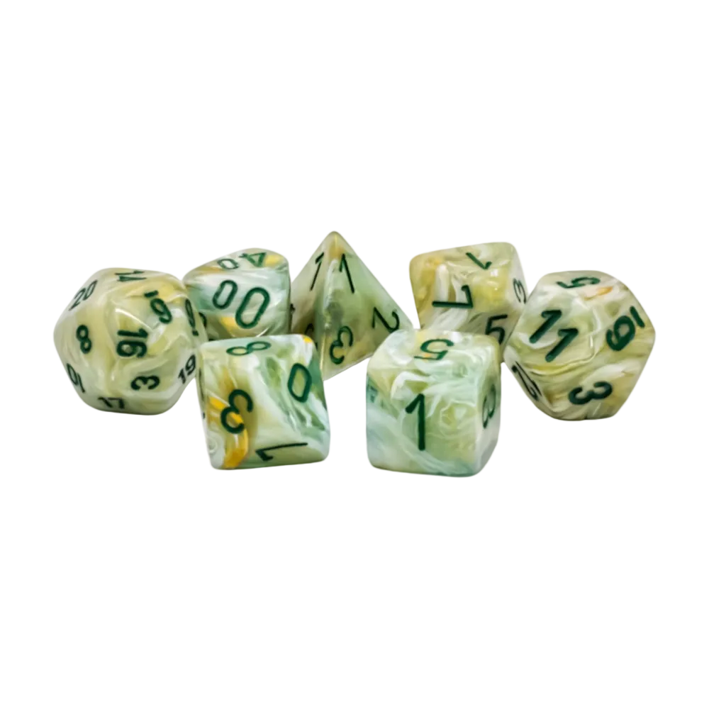 chessex marble green dark mega hedral