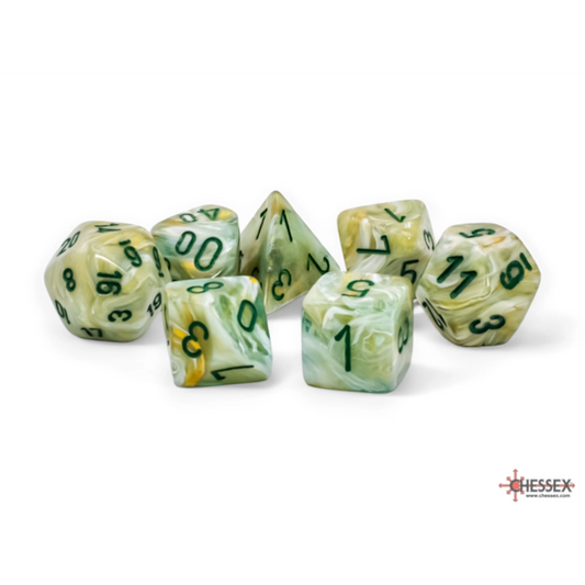 chessex marble green dark mega hedral