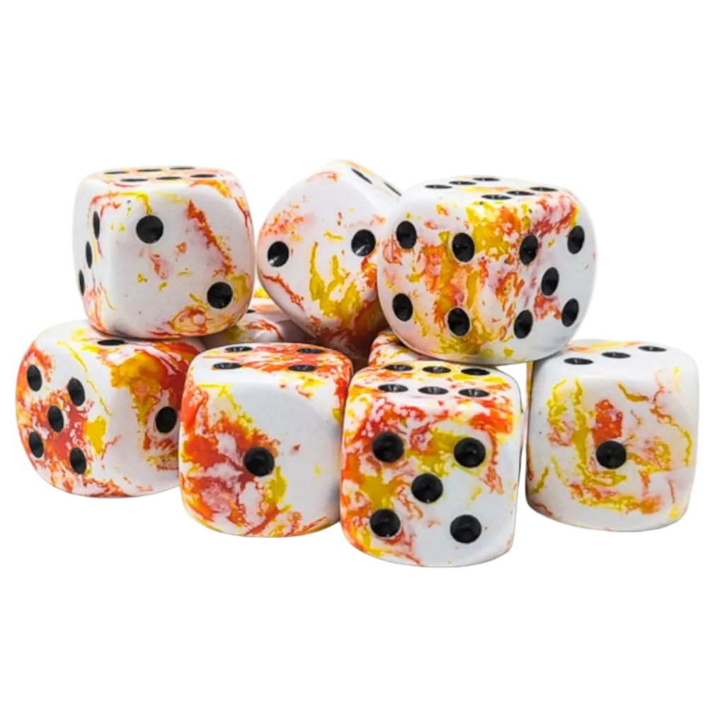 chessex brush sunrise black red orange white