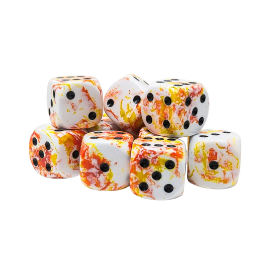 chessex brush sunrise black red orange white