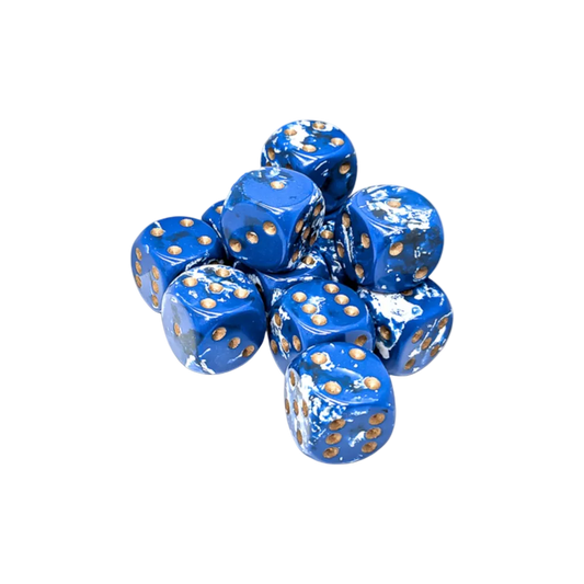 chessex brush wavebreak gold blue white dice