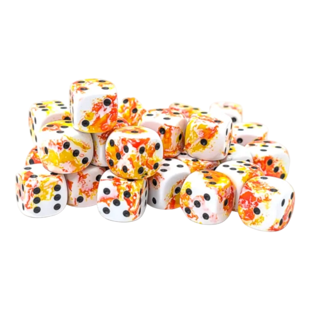 chessex brush sunrise black orange red white