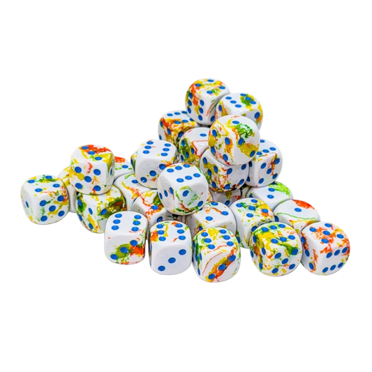 chessex brush breezy blue dice white green