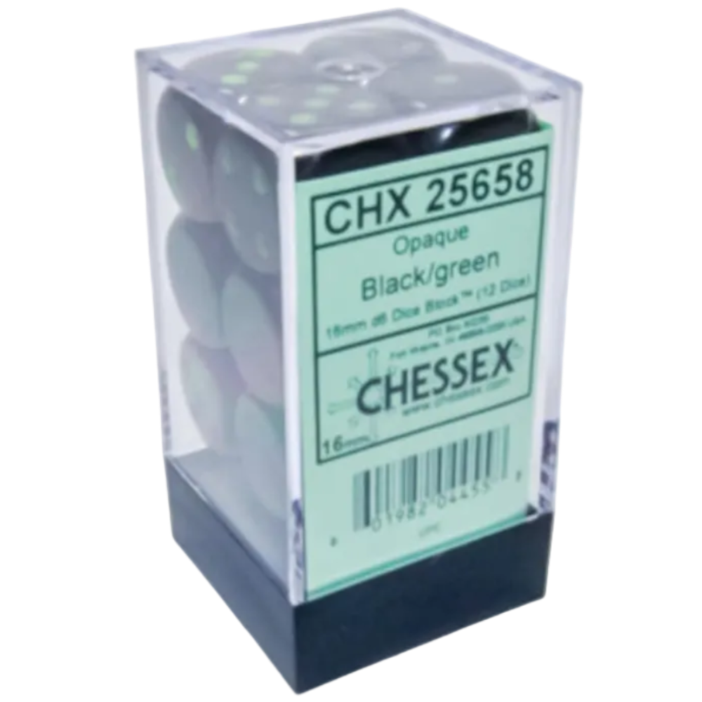 chesse opaque black green dice