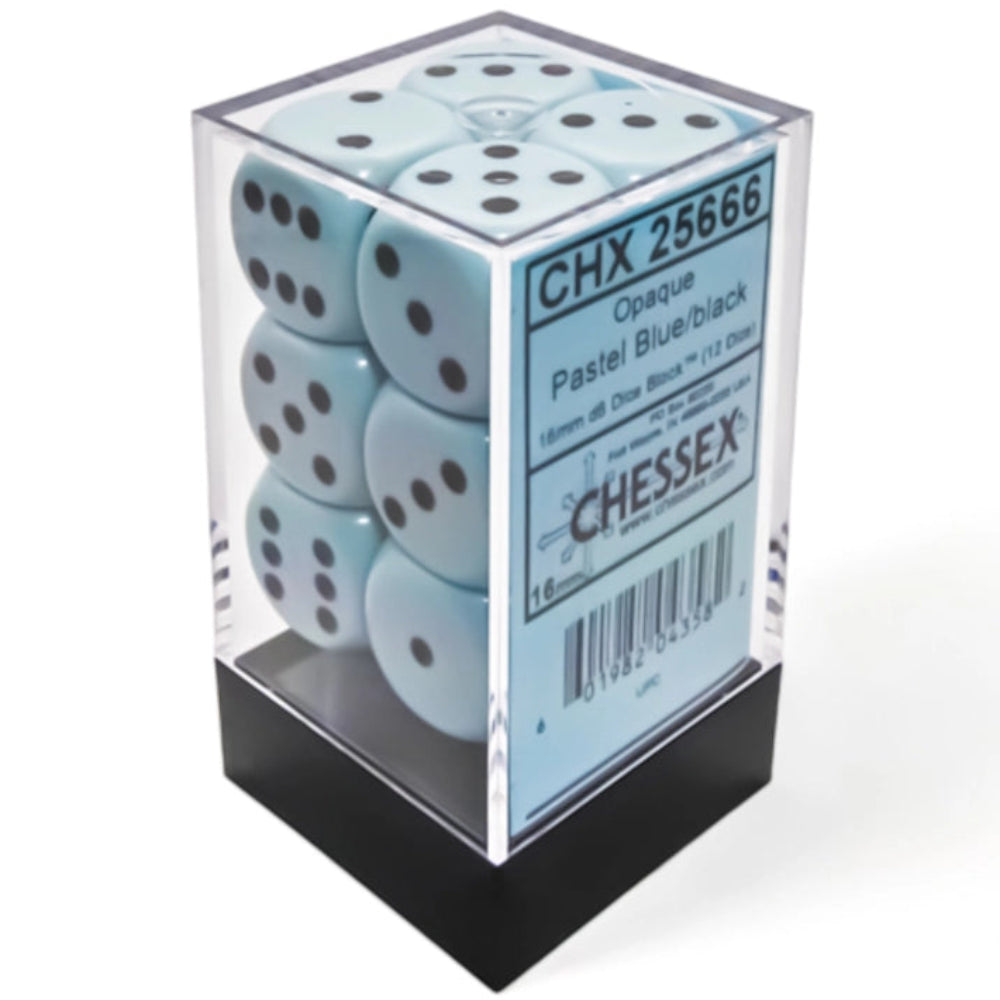 chessex pastel blue black opaque dice