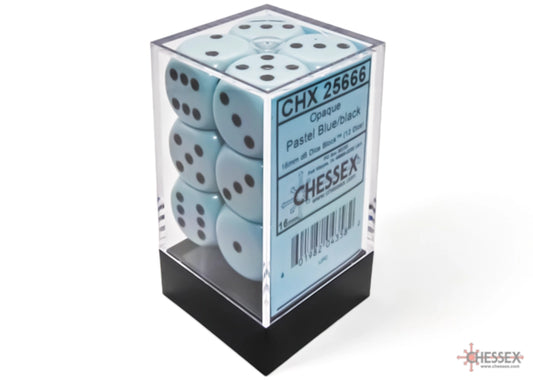 chessex pastel blue black opaque dice
