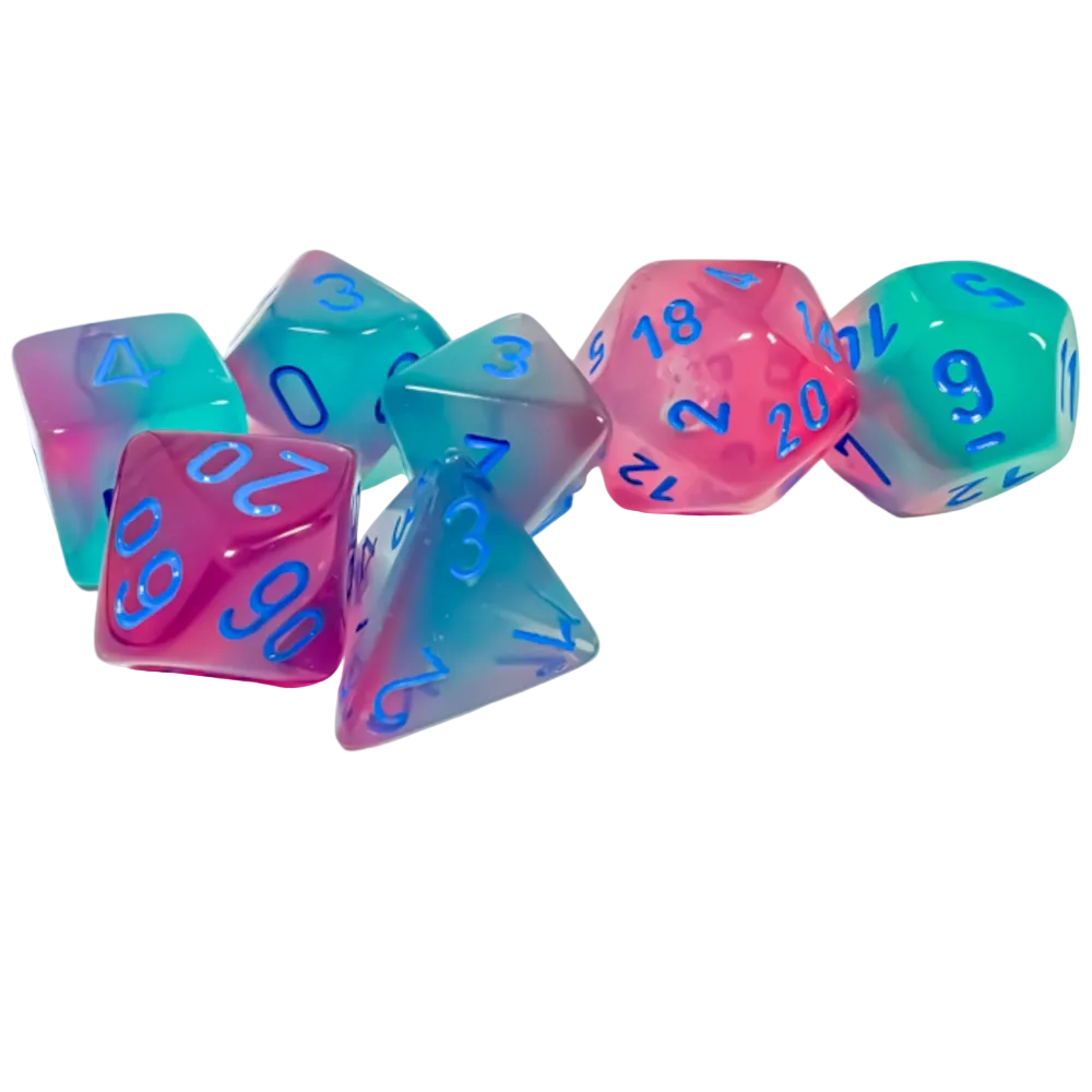 chessex gemini gel green pink blue