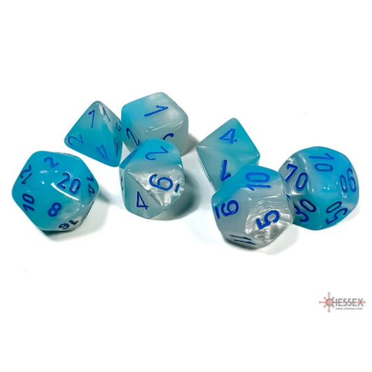 chessex gemini pearl turquoise white blue