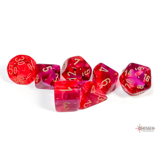 chessex gemini translucent red violet gold