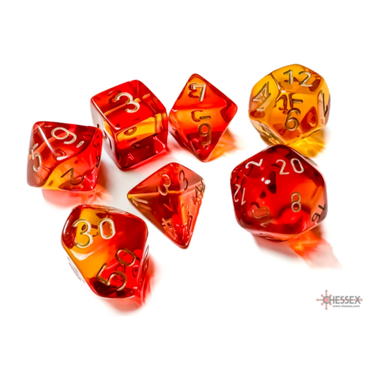 chessex gemini translucent red yelow gold