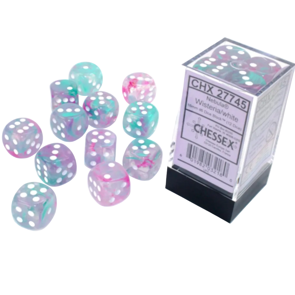 chessex nebula wisteria white dice block