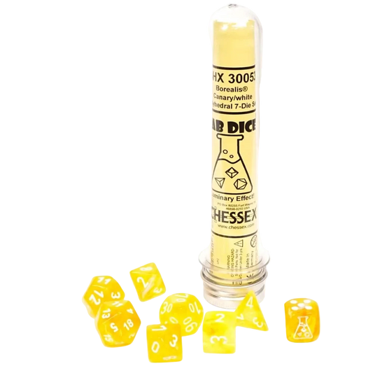 chessex canary white dice d20 lab 