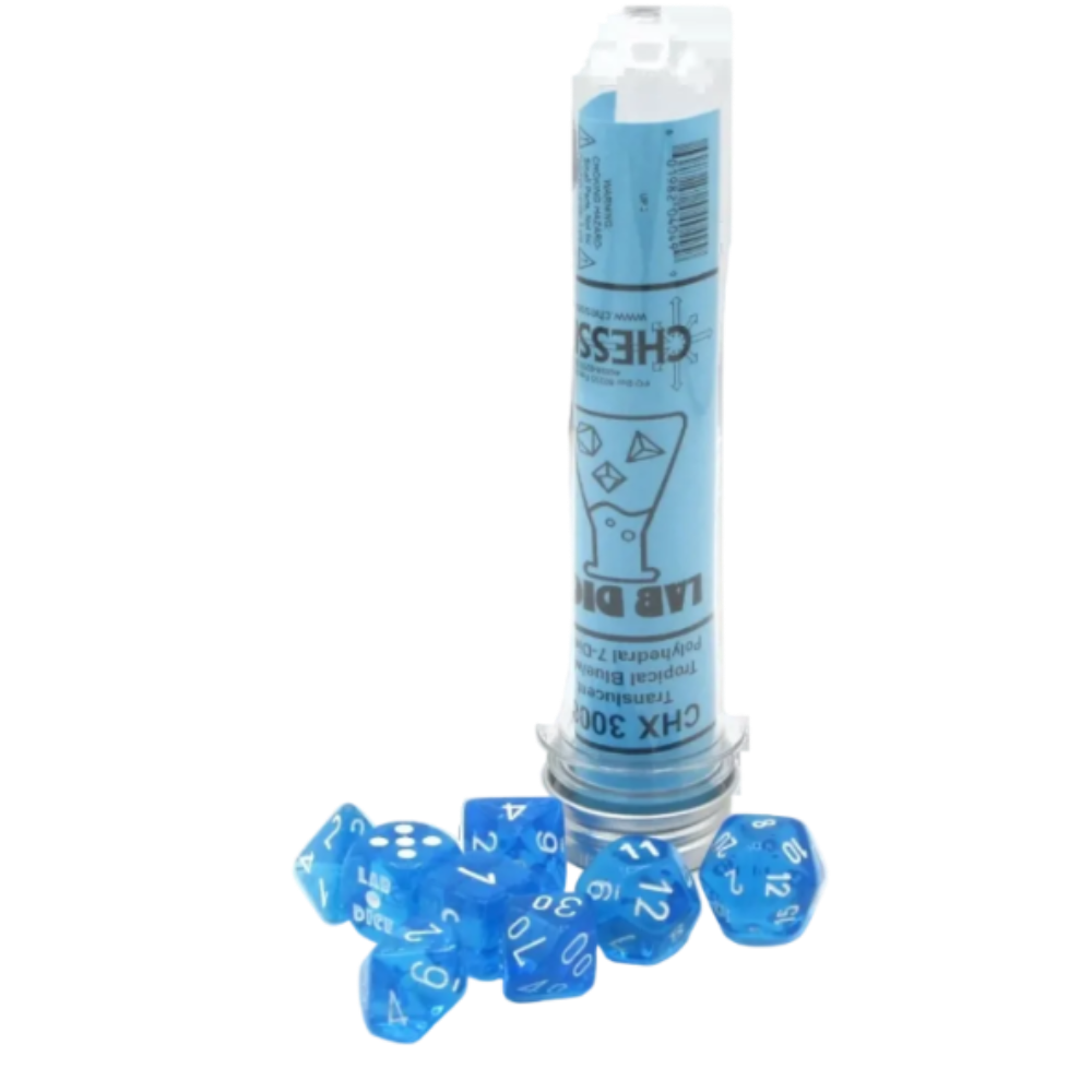chessex tropical blue white dice lab 