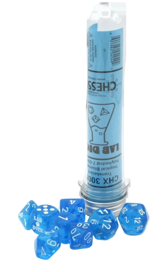 chessex tropical blue white dice lab 