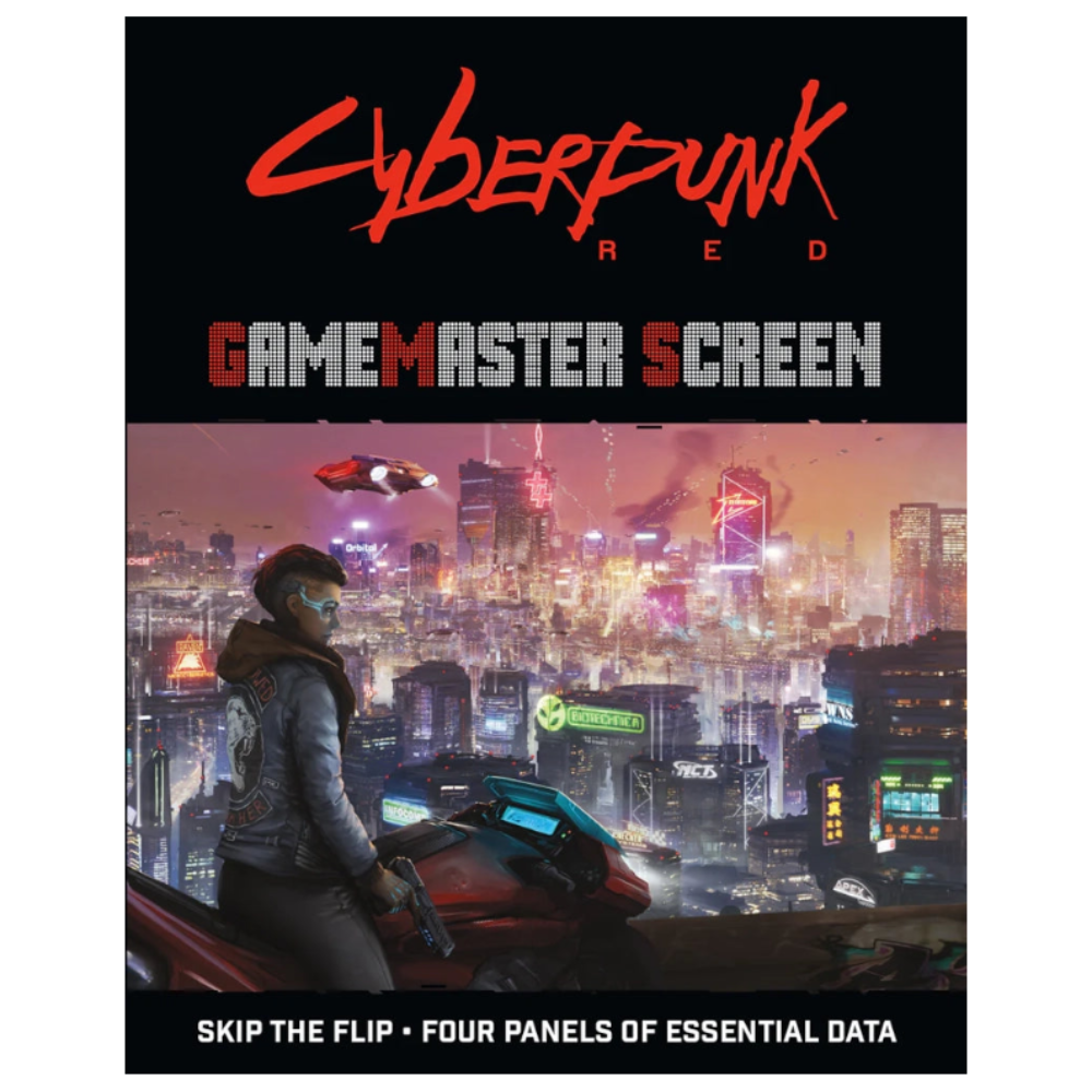 cyberpunk red game master screen four panels