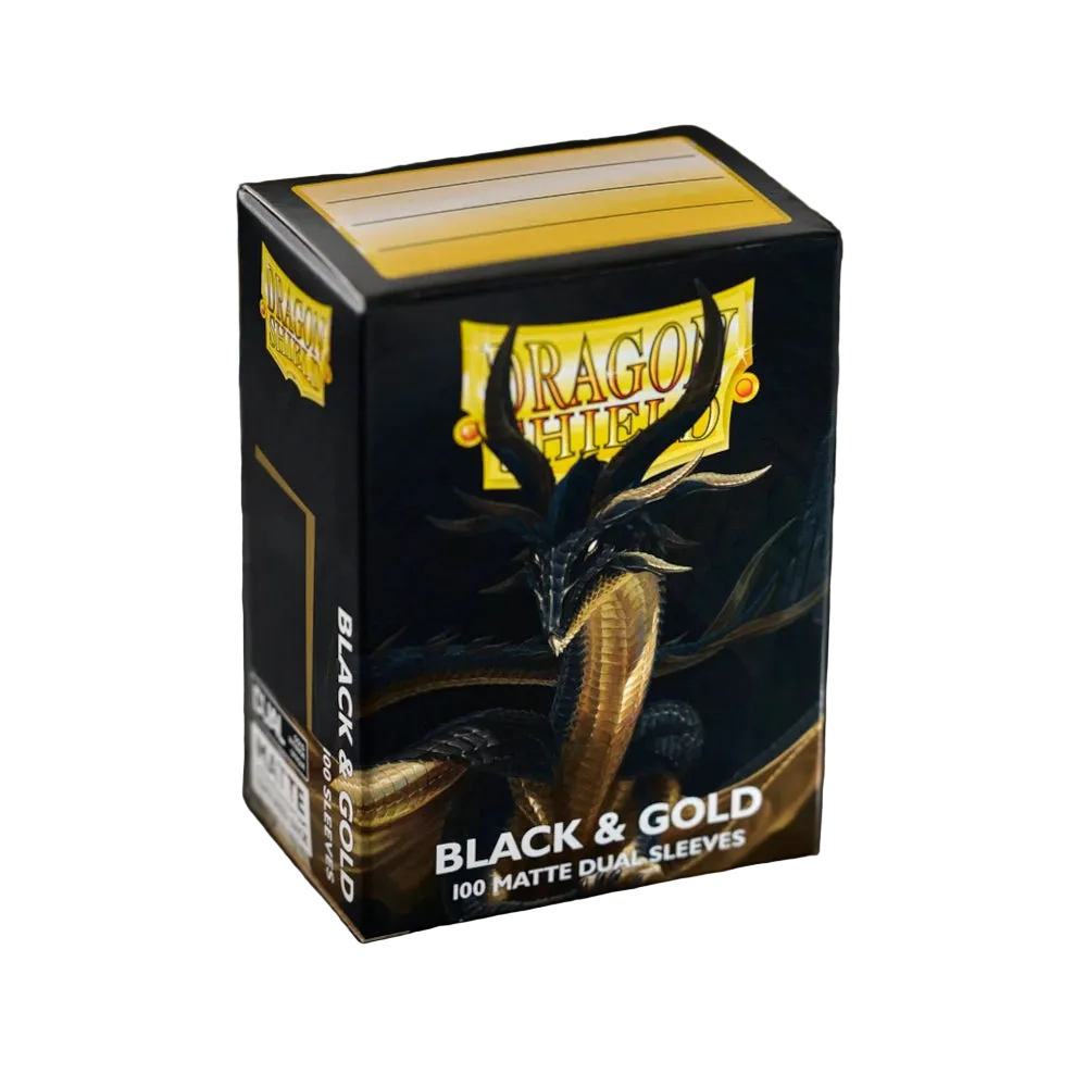 dragon shield matte dual black gold sleeves