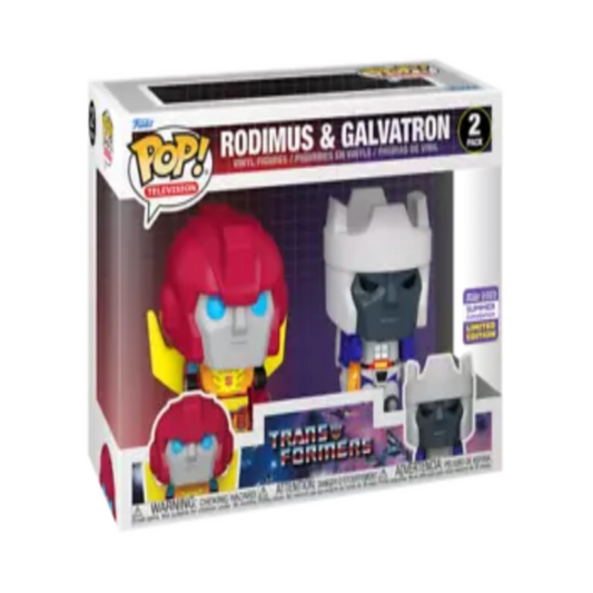 RODIMUS & GALVATRON TRANSFORMERS FUNKO POP! 2 PACK BOX FRONT