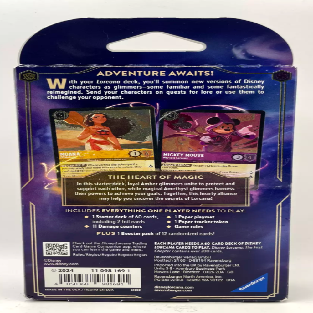 Disney Lorcana - The First Chapter Starter Deck - Amber & Amethyst The Game Store Disney Lorcana - The First Chapter Starter Deck - Amber & Amethyst The Game Store