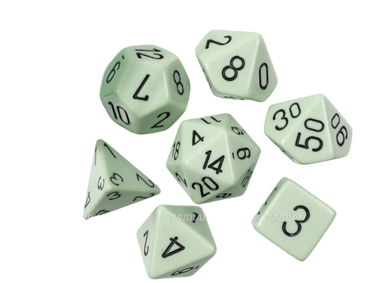 chessex opaque pastel green seven set dice set